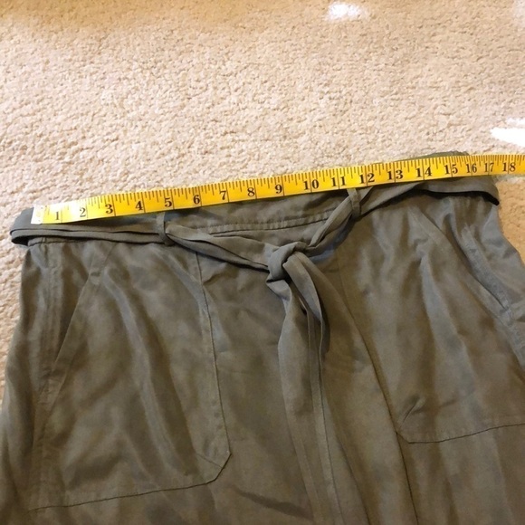 LOFT Olive Green Belted Mini Shirt S - Picture 6 of 7